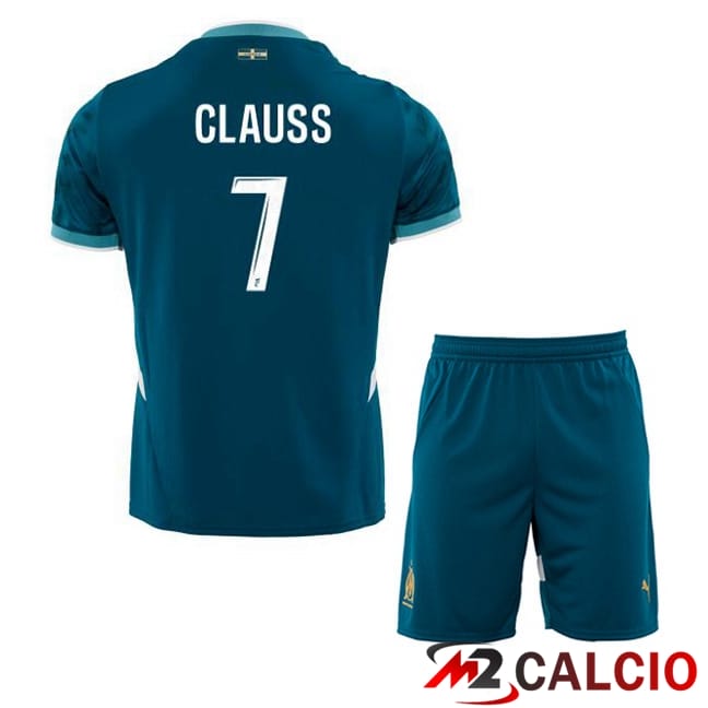 Maglie Calcio Marsiglia OM (CLAUSS 7) Bambino Seconda Blu 2024/2025