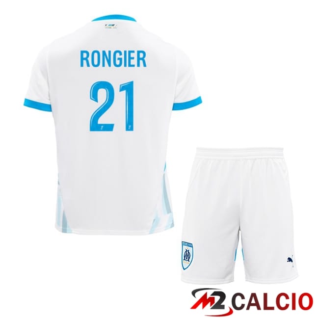 Maglie Calcio Marsiglia OM (RONGIER 21) Bambino Prima Bianco 2024/2025