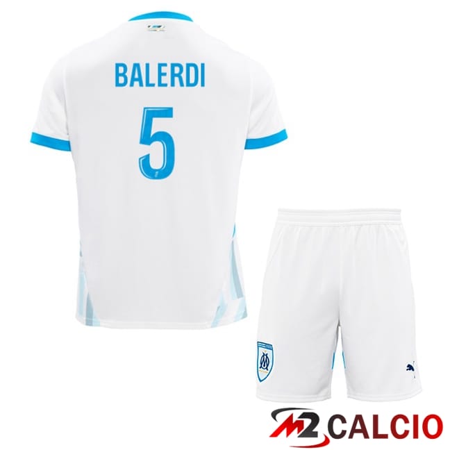 Maglie Calcio Marsiglia OM (BALERDI 5) Bambino Prima Bianco 2024/2025