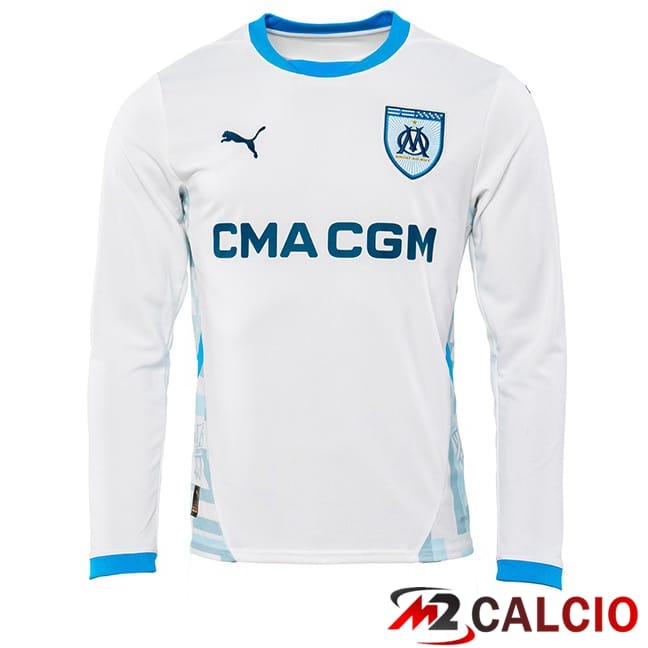 Maglie Calcio Marsiglia OM Prima Manica Lunga Bianco 2024/2025