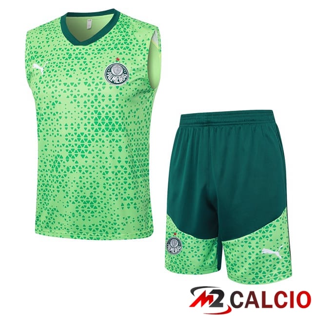 Canotta Allenamento Palmeiras + Pantaloncini Verde 2024/2025