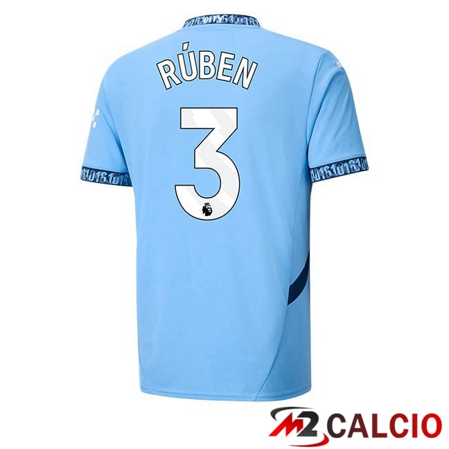 Maglie Calcio Manchester City (Ruben Dias 3) Prima Blu 2024/2025