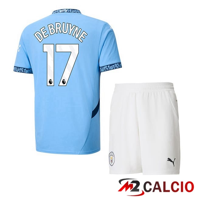Maglie Calcio Manchester City (Kevin De Bruyne 17) Bambino Prima Blu 2024/2025