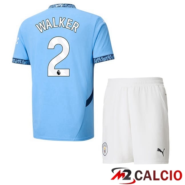 Maglie Calcio Manchester City (Kyle Walker 2) Bambino Prima Blu 2024/2025