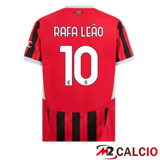 Maglie Calcio AC Milan (Rafa Leão 10) Prima Rosso Nero 2024/2025