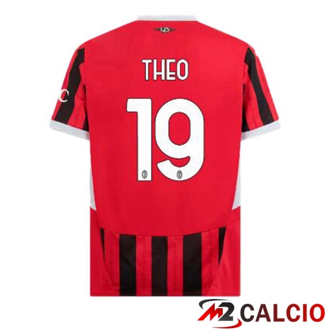 Maglie Calcio AC Milan (THEO 19) Prima Rosso Nero 2024/2025