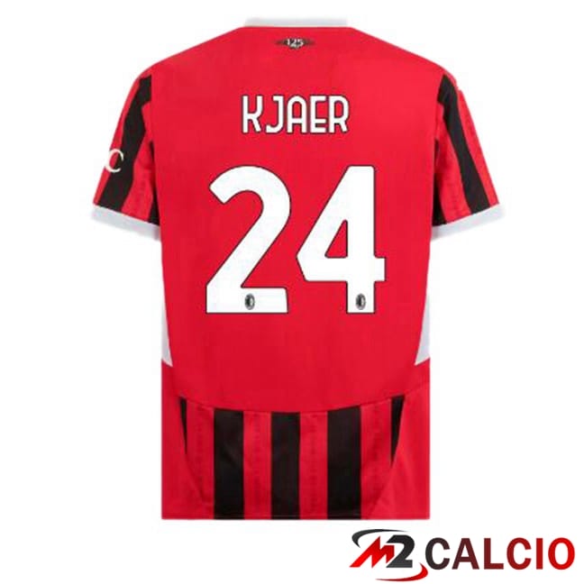 Maglie Calcio AC Milan (Kjaer 24) Prima Rosso Nero 2024/2025