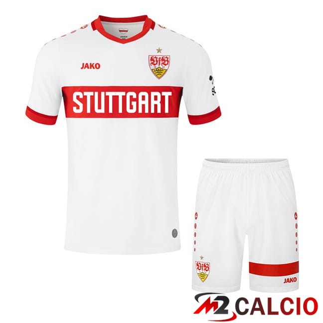 Maglie Calcio VfB Stuttgart Bambino Prima Bianco 2024/2025
