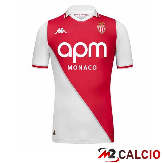 Maglie Calcio AS Monaco Prima Bianco Rosso 2024/2025