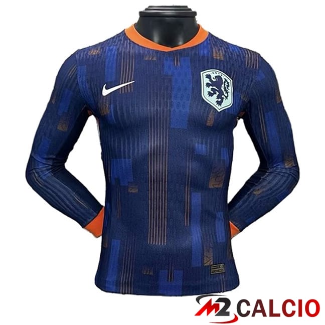 Maglie Calcio Paesi Bassi Seconda Manica Lunga UEFA Euro 2024