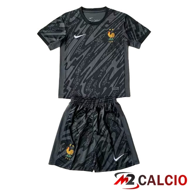 Maglia Nazionale Francia Bambino Portiere Nero 2024/2025