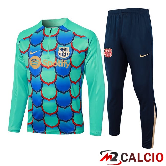 Insieme Tuta Calcio FC Barcellona Verde 2024/2025
