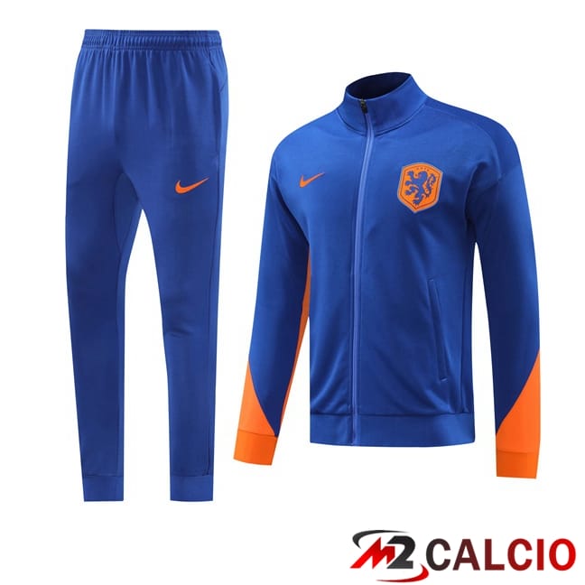 Insieme Tuta Calcio - Giacca Paesi Bassi Blu 2024/2025