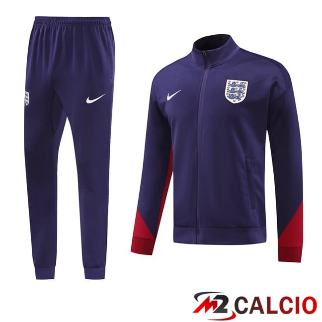 Insieme Tuta Calcio - Giacca Inghilterra Viola 2024/2025