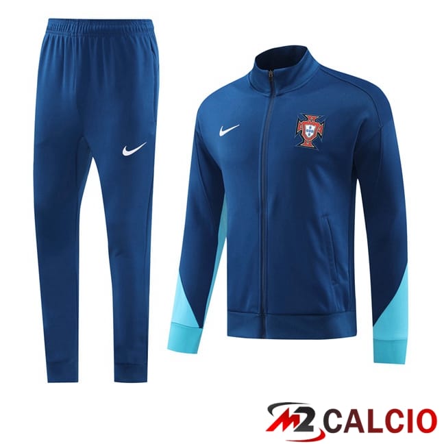 Insieme Tuta Calcio - Giacca Portogallo Blu 2024/2025