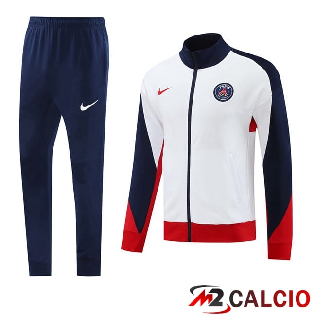 Insieme Tuta Calcio - Giacca Paris PSG Bianco 2024/2025