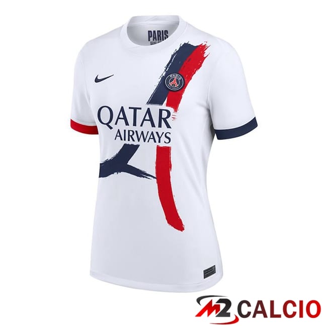 Maglie Calcio Paris PSG Donna Seconda Bianco 2024/2025