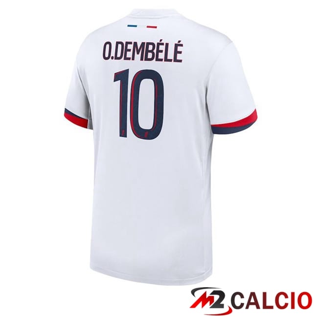Maglie Calcio Paris PSG (O.Dembélé 10) Seconda Bianco 2024/2025
