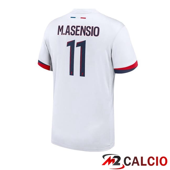Maglie Calcio Paris PSG (M.Asensio 11) Seconda Bianco 2024/2025