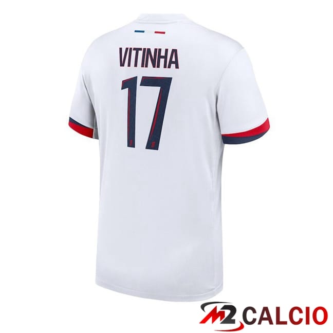 Maglie Calcio Paris PSG (Vitinha 17) Seconda Bianco 2024/2025