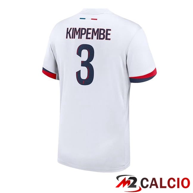 Maglie Calcio Paris PSG (Kimpembe 3) Seconda Bianco 2024/2025