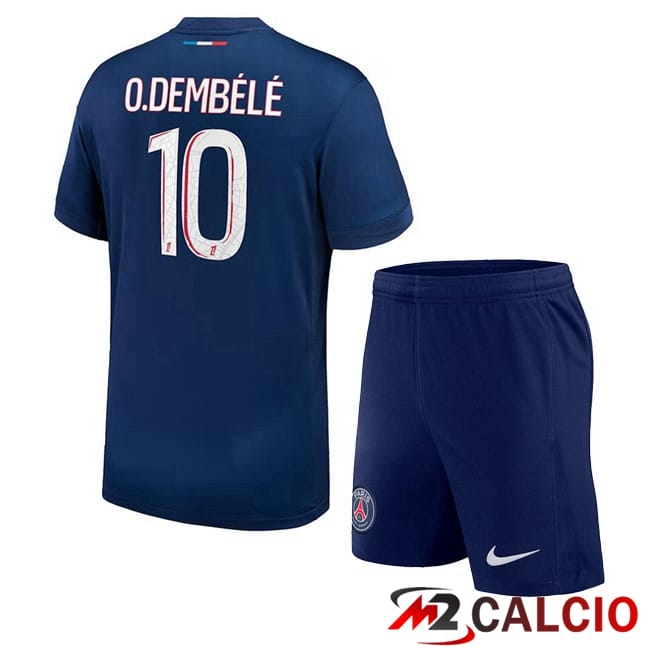 Maglie Calcio Paris PSG (O.Dembélé 10) Bambino Prima Blu Reale 2024/2025