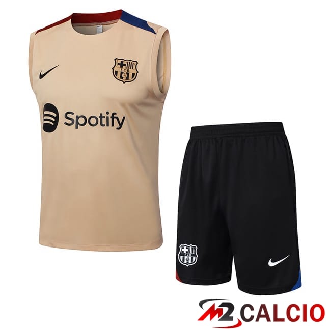 Canotta Allenamento FC Barcellona + Pantaloncini Giallo 2024/2025