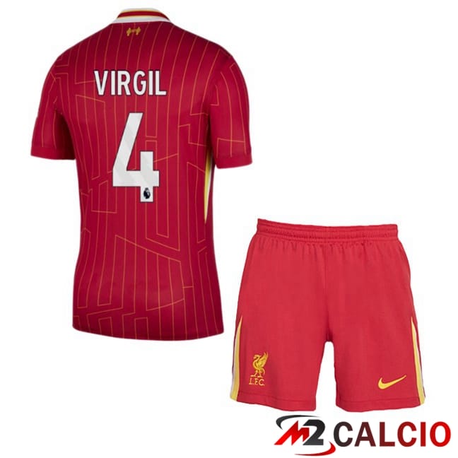 Maglie Calcio FC Liverpool (VIRGIL 4) Bambino Prima Rosso 2024/2025