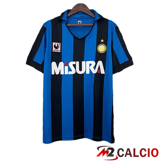 Maglie Calcio Inter Milan Retro Prima Blu Nero 1990-1991