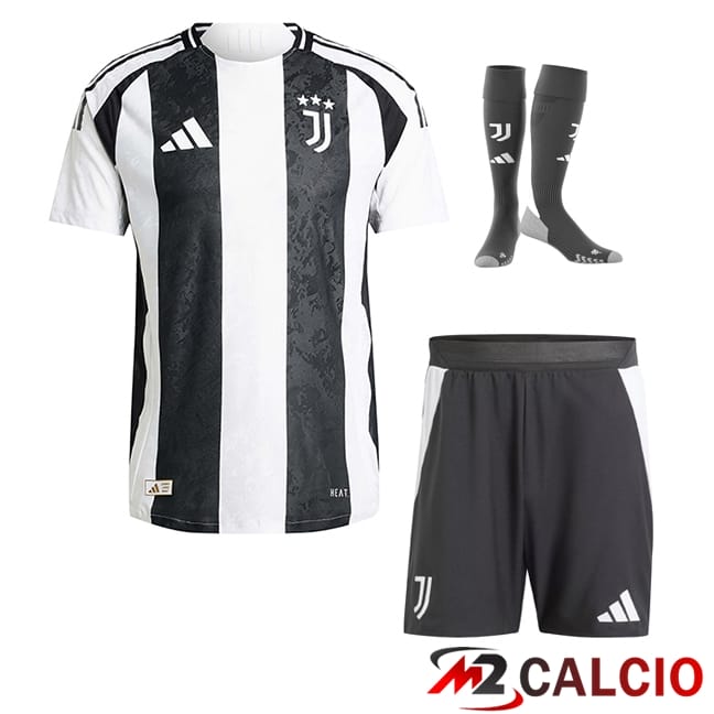 Insieme Maglie Juventus Prima (Pantaloncini + Calzini) 2024/2025