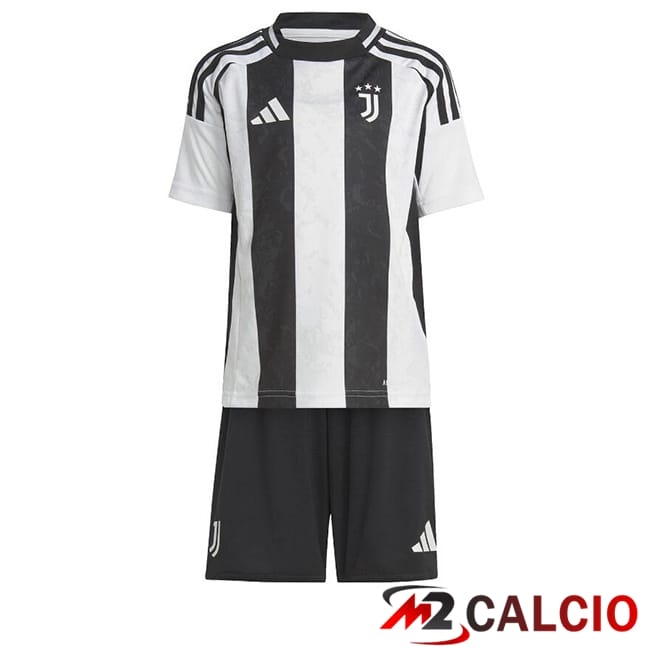 Maglie Calcio Juventus Bambino Prima Nero Bianco 2024/2025