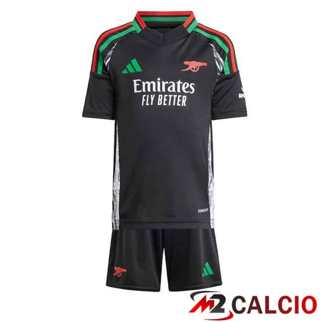 Maglie Calcio Arsenal Bambino Seconda Nero 2024/2025