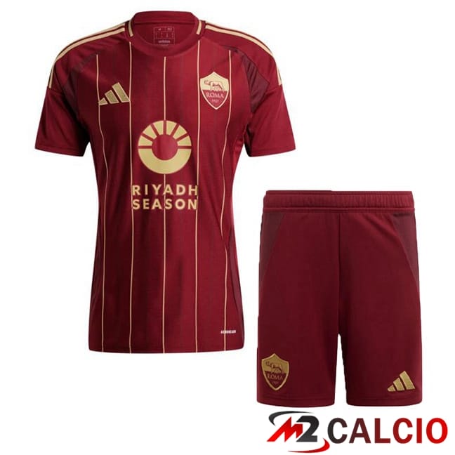 Maglie Calcio AS Roma Bambino Prima Rosso 2024/2025