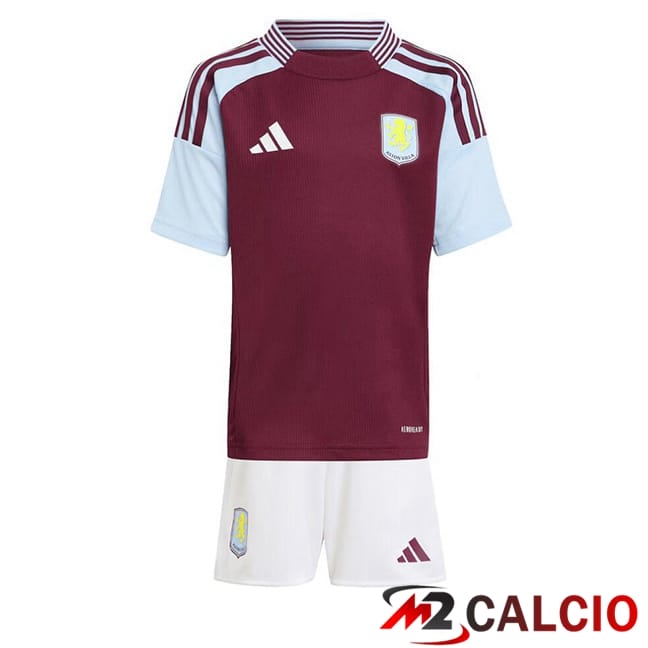 Maglie Calcio Aston Villa Bambino Prima Rosso 2024/2025