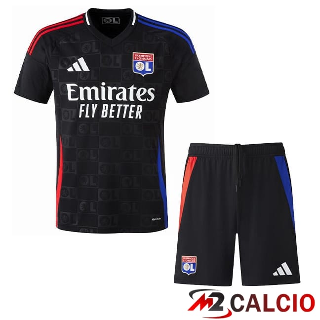 Maglie Calcio Lione OL Bambino Seconda Nero 2024/2025