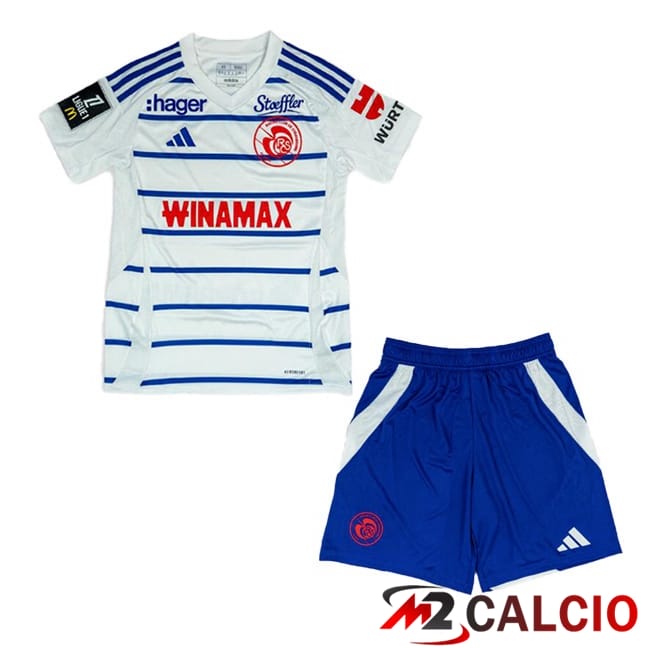 Maglie Calcio RC Strasbourg Alsace Bambino Seconda Bianco 2024/2025