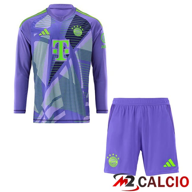 Maglie Calcio Bayern Monaco Bambino Portiere Manica Lunga Viola 2024/2025