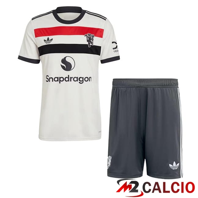 Maglie Calcio Manchester United Bambino Terza Bianco 2024/2025