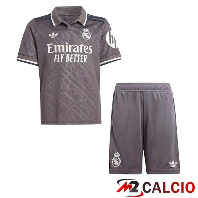 Maglie Calcio Real Madrid Bambino Terza Grigio 2024/2025