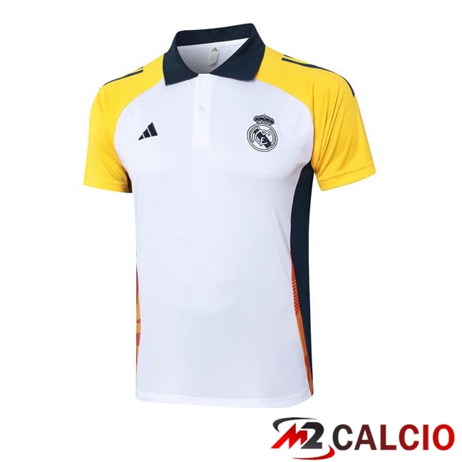 Maglia Polo Real Madrid Bianco Giallo 2024/2025