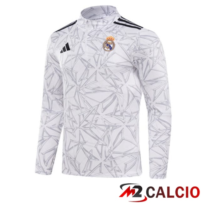 Felpa Allenamento Real Madrid Bianco 2024/2025
