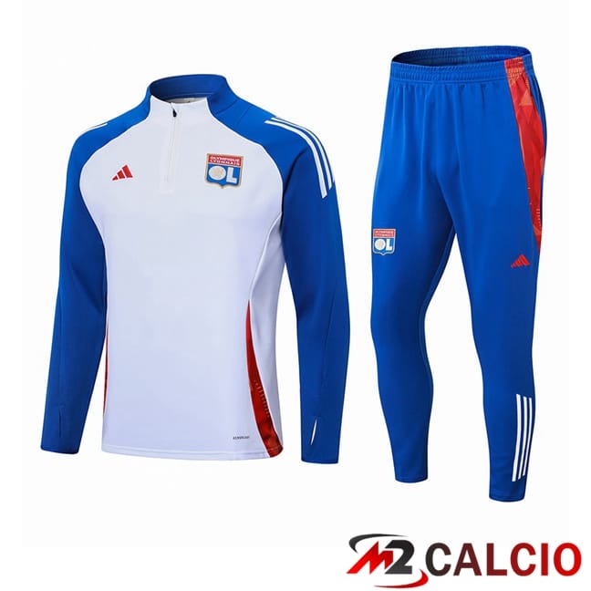Insieme Tuta Calcio Lione OL Bianco Blu 2024/2025