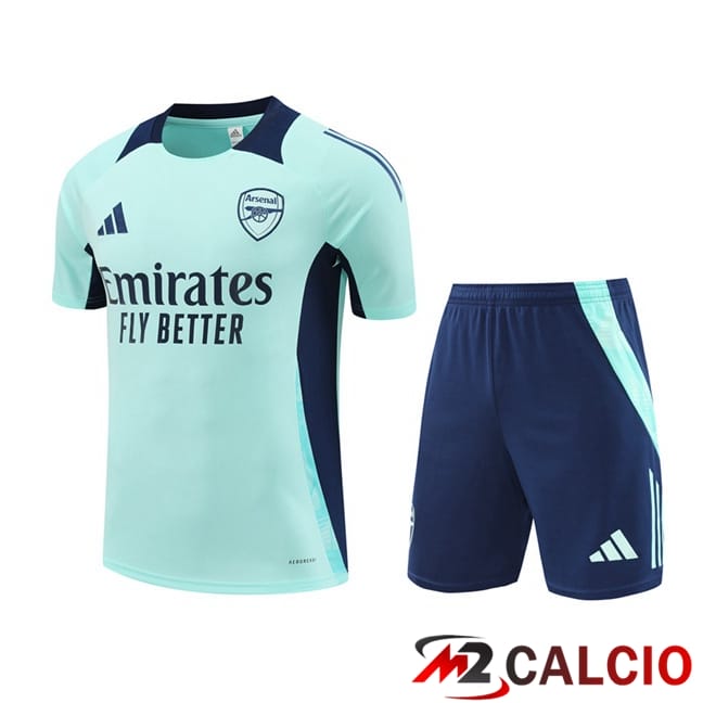 Insieme T Shirt Allenamento Arsenal + Pantaloncini Verde 2024/2025