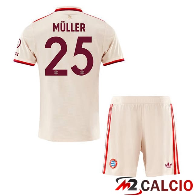 Maglie Calcio Bayern Monaco (Müller 25) Bambino Terza Giallo 2024/2025