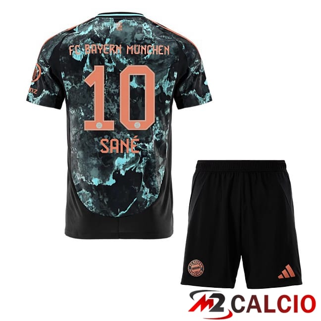 Maglie Calcio Bayern Monaco (Sané 10) Bambino Seconda Nero 2024/2025