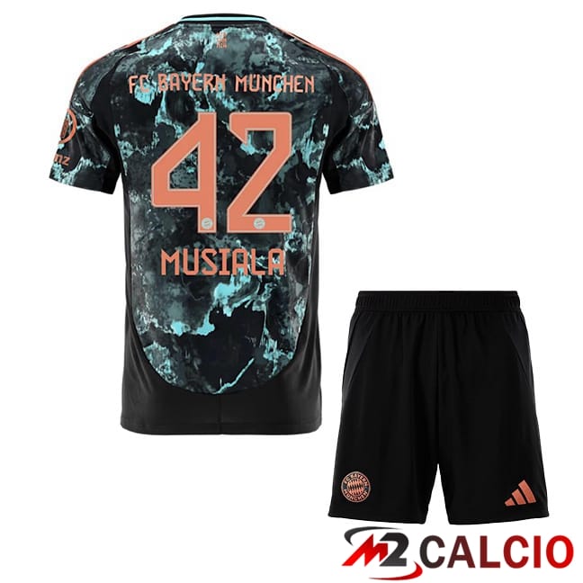 Maglie Calcio Bayern Monaco (Musiala 42) Bambino Seconda Nero 2024/2025
