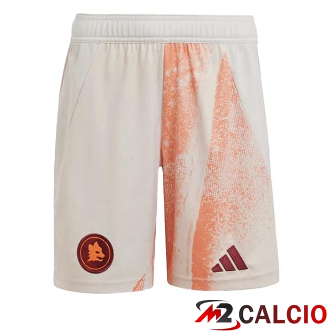 Pantaloncini Calcio AS Roma Bambino Seconda Bianco 2024/2025