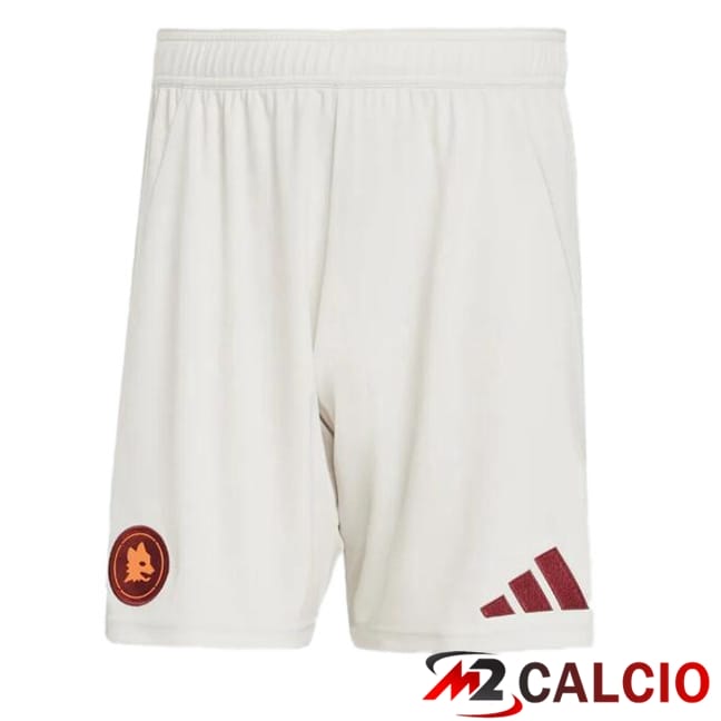 Pantaloncini Calcio AS Roma Seconda Bianco 2024/2025