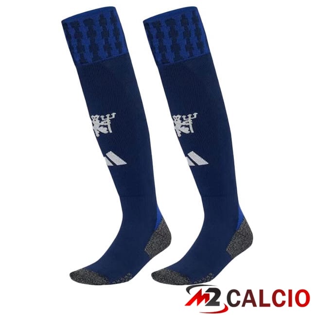 Calzini Calcio Manchester United Seconda Blu 2024/2025