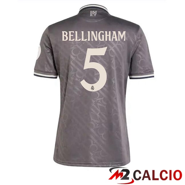 Maglie Calcio Real Madrid (Bellingham 5) Terza Grigio 2024/2025